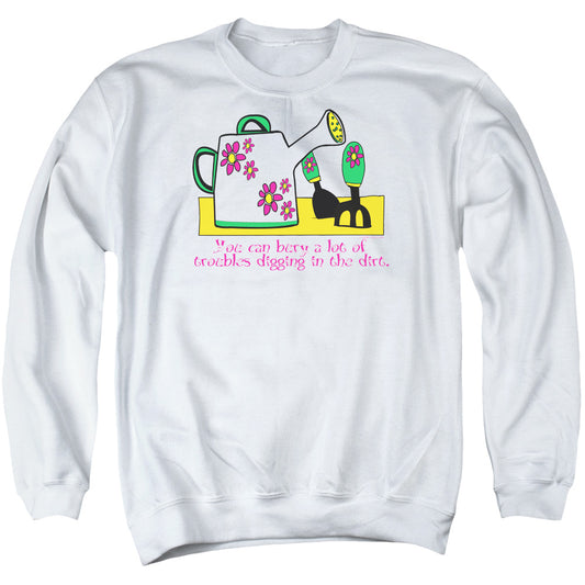 Garden - Burying Troubles - Adult Crewneck Sweatshirt - White