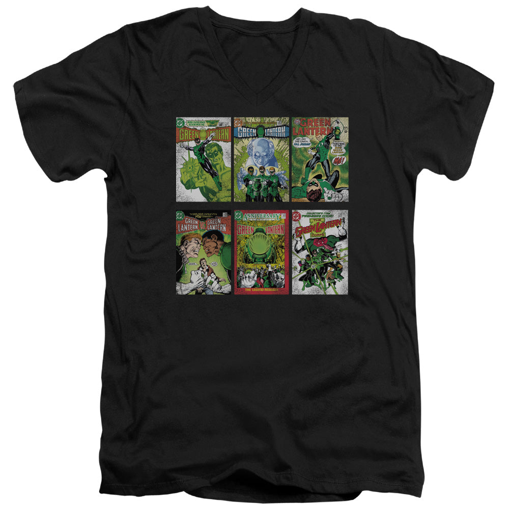 Green Lantern - Gl Covers - Short Sleeve Adult V-neck - Black T-shirt