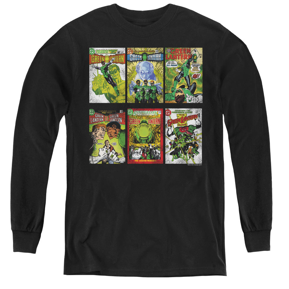 Green Lantern - Gl Covers - Youth Long Sleeve Tee - Black
