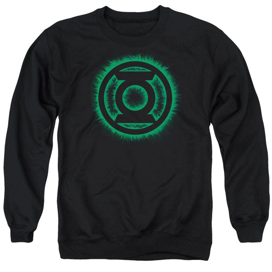 Green Lantern - Green Flame Logo - Adult Crewneck Sweatshirt - Black