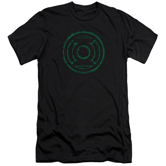 Green Lantern - Green Flame Logo-premuim Canvas Adult Slim Fit 30/1 - Black