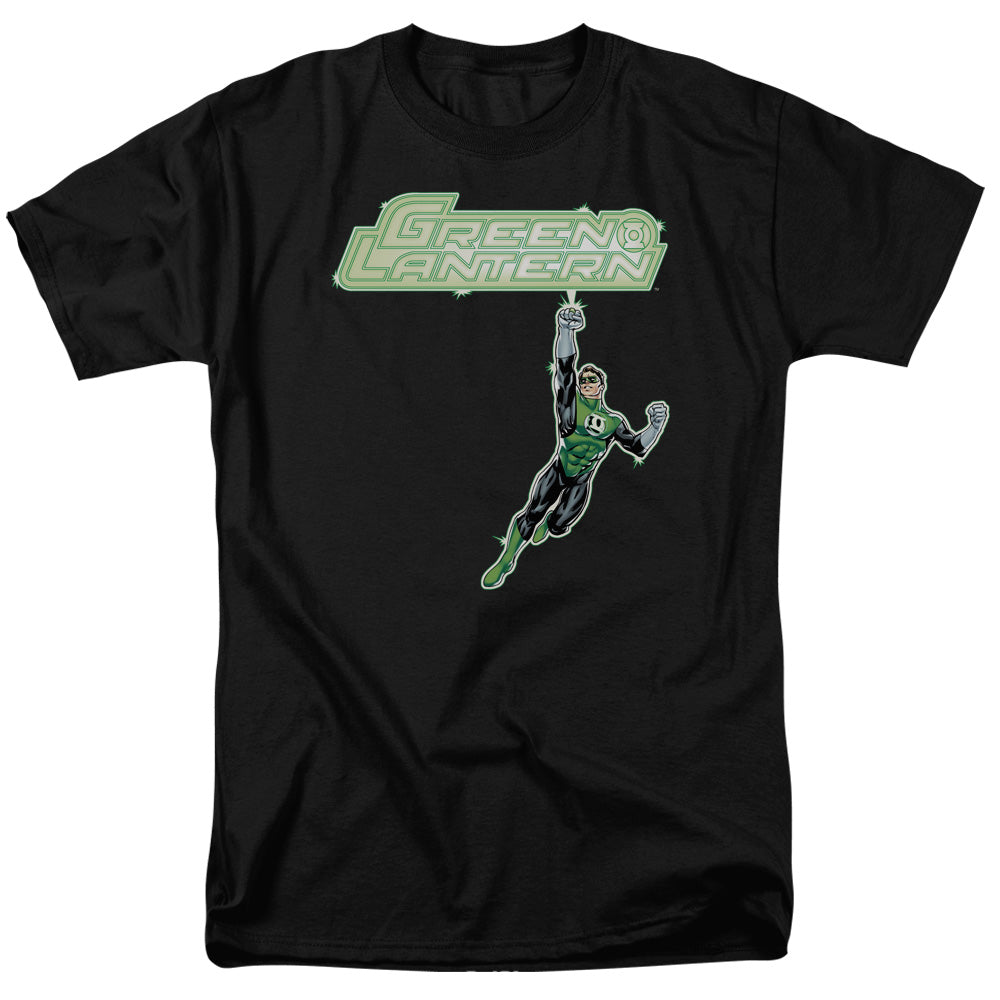 Green Lantern - Energy Construct Logo - Short Sleeve Adult 18/1 - Black T-shirt