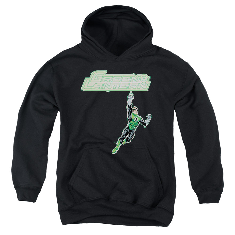 Green Lantern - Energy Construct Logo - Youth Pull-over Hoodie - Black