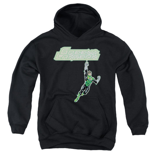 Green Lantern - Energy Construct Logo - Youth Pull-over Hoodie - Black