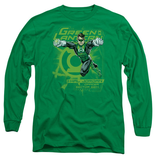 Green Lantern - Sector 2814 - Long Sleeve Adult 18/1 - Kelly Green T-shirt
