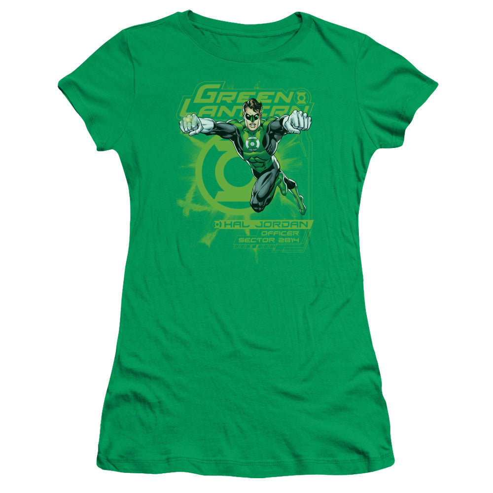 Green Lantern - Sector 2814 - Short Sleeve Junior Sheer - Kelly Green T-shirt