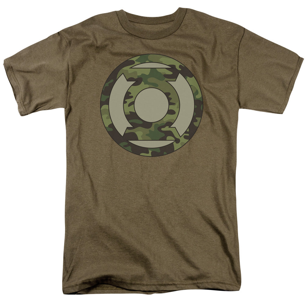 Green Lantern - Camo Logo - Short Sleeve Adult 18/1 - Safari Green T-shirt