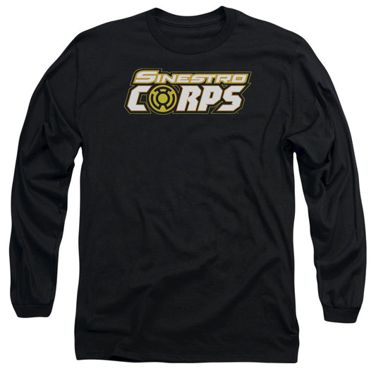 Green Lantern - Sinestro Corps Logo - Long Sleeve Adult 18/1 - Black T-shirt