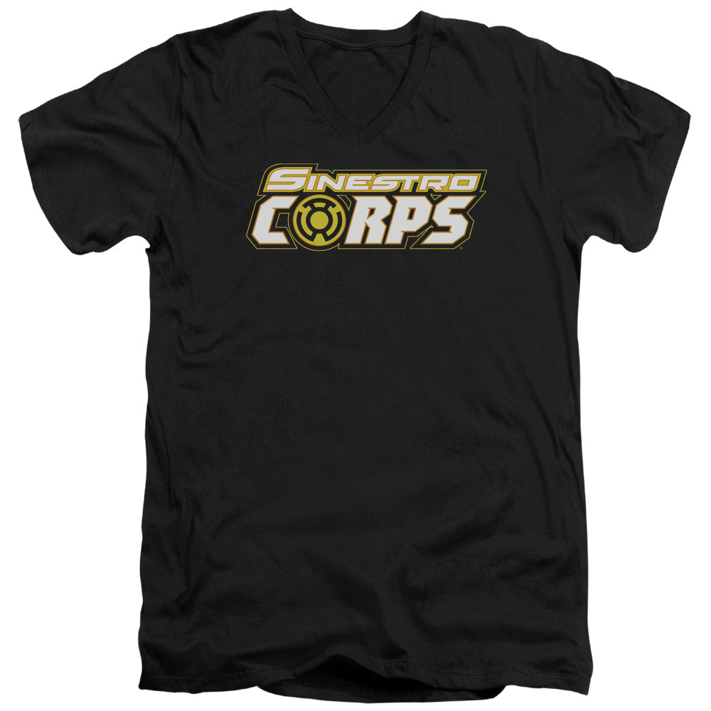 GREEN LANTERN SINESTRO CORPS LOGO - S/S ADULT V-NECK - BLACK T-Shirt