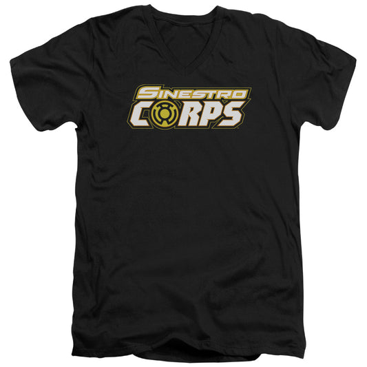 GREEN LANTERN SINESTRO CORPS LOGO - S/S ADULT V-NECK - BLACK T-Shirt