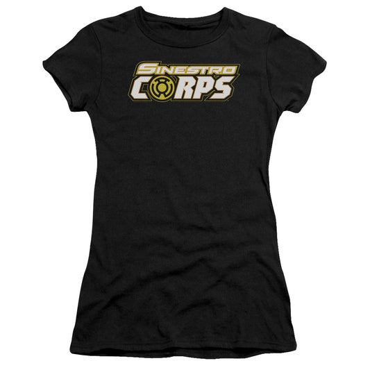 Green Lantern - Sinestro Corps Logo - Short Sleeve Junior Sheer - Black T-shirt