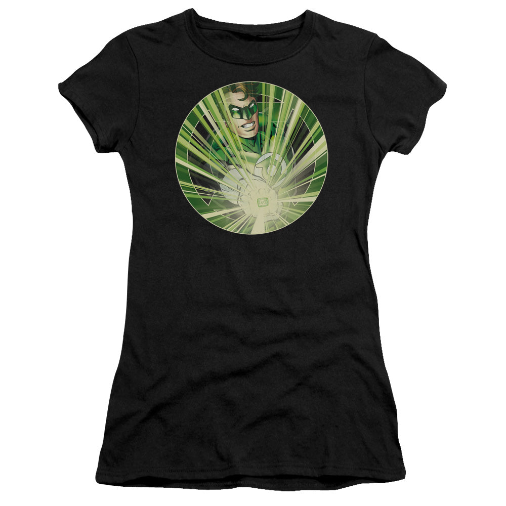 Green Lantern - Light Em Up - Short Sleeve Junior Sheer - Black T-shirt
