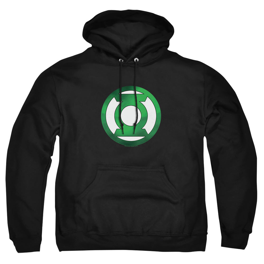 Green Lantern - Green Chrome Logo - Adult Pull-over Hoodie - Black