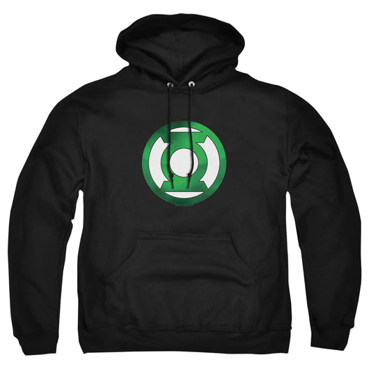 Green Lantern - Green Chrome Logo - Adult Pull-over Hoodie - Black