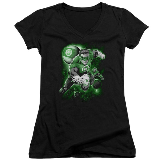 Green Lantern - Lantern Planet - Junior V-neck - Black