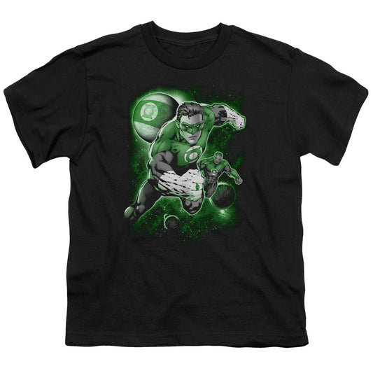 Green Lantern - Lantern Planet - Short Sleeve Youth 18/1 - Black T-shirt