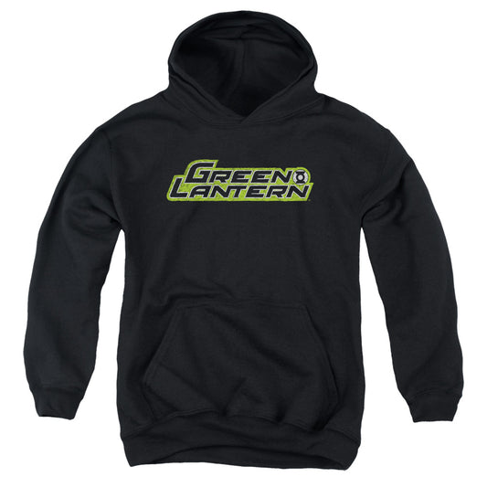 Green Lantern Scribble Title-youth Pull-over Hoodie - Black
