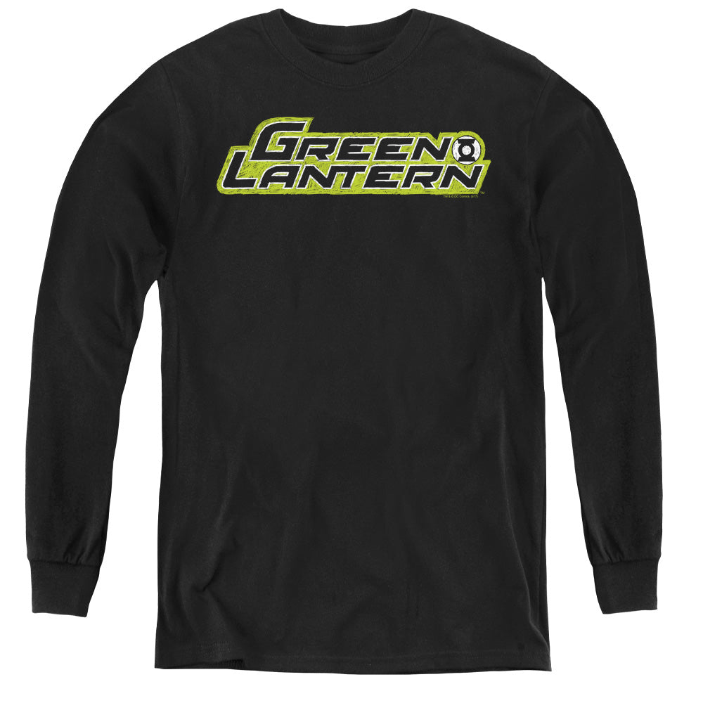Green Lantern - Scribble Title - Youth Long Sleeve Tee - Black