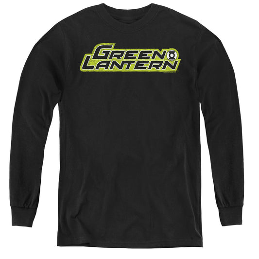Green Lantern - Scribble Title - Youth Long Sleeve Tee - Black