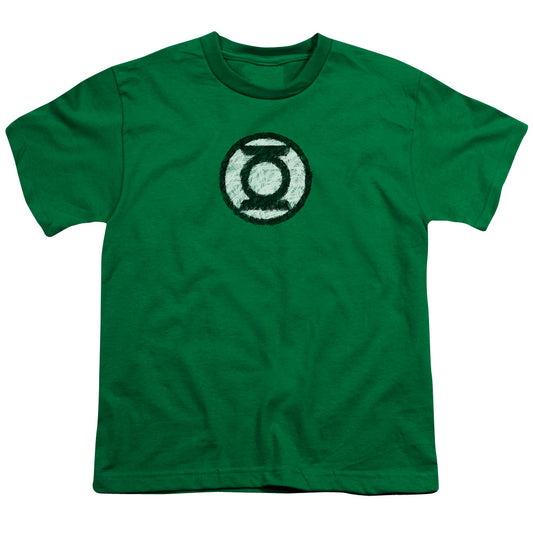 Green Lantern - Scribble Lantern Logo - Short Sleeve Youth 18/1 - Kelly Green T-shirt