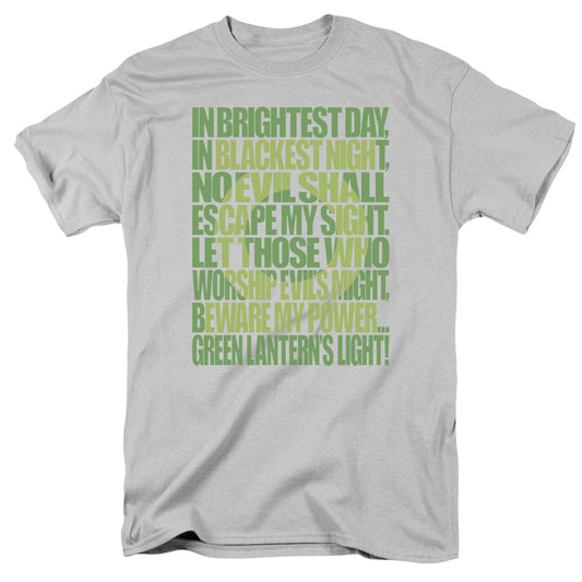 Green Lantern - Green Lantern Oath - Short Sleeve Adult 18/1 - Silver T-shirt