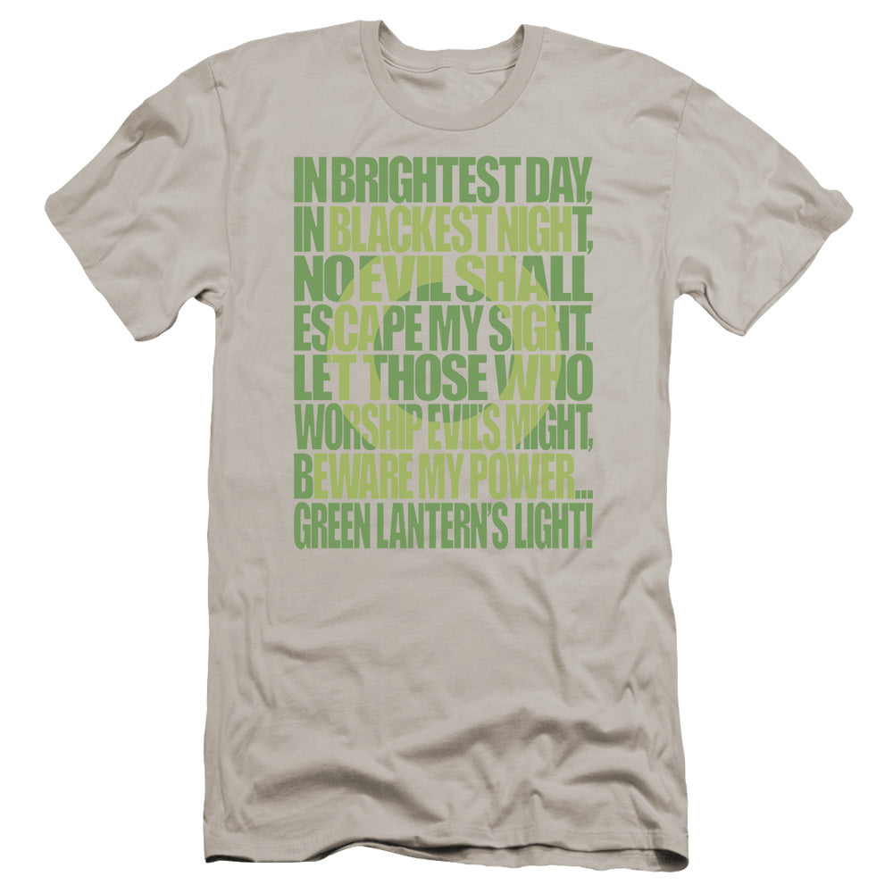Green Lantern - Green Lantern Oath-premuim Canvas Adult Slim Fit 30/1 - Silver