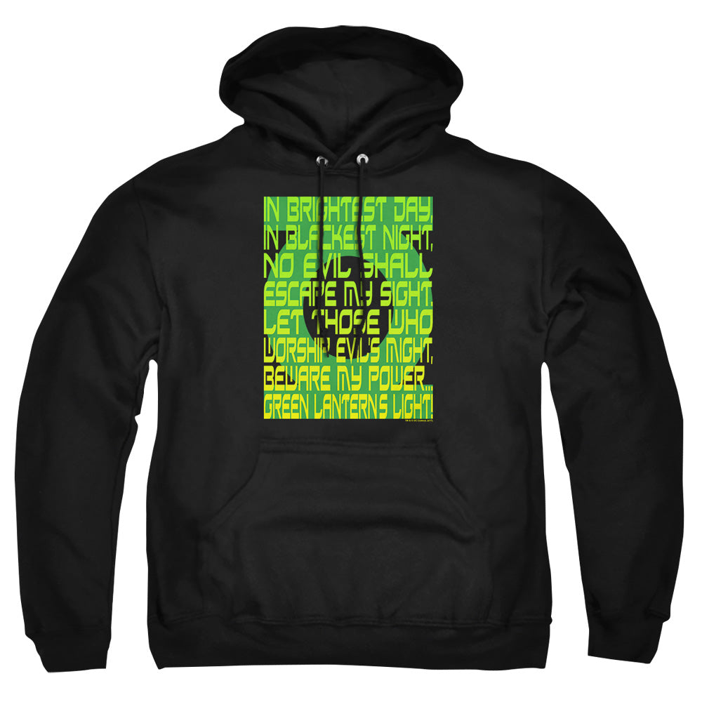 Green Lantern - Green Lantern Oath - Adult Pull-over Hoodie - Black