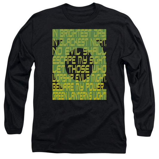Green Lantern - Green Lantern Oath - Long Sleeve Adult 18/1 - Black T-shirt