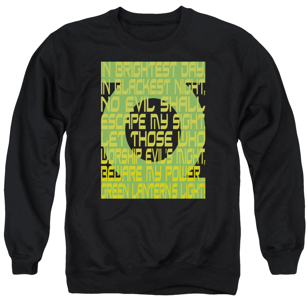 Green Lantern - Green Lantern Oath - Adult Crewneck Sweatshirt - Black