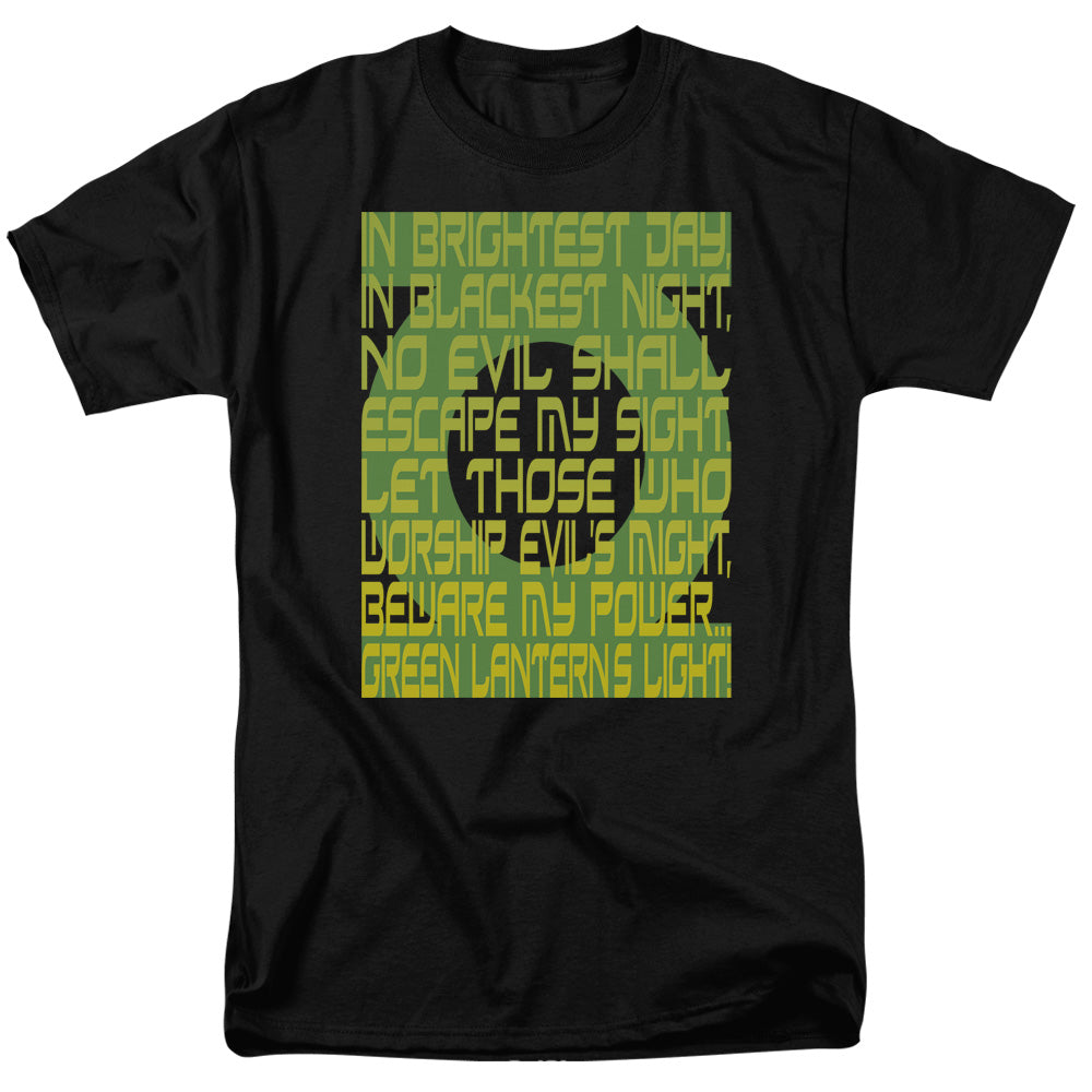 Green Lantern - Green Lantern Oath - Short Sleeve Adult 18/1 - Black T-shirt