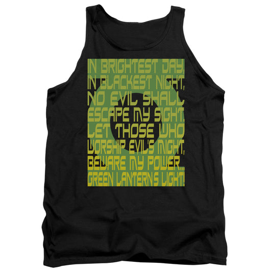 Green Lantern - Green Lantern Oath - Adult Tank - Black