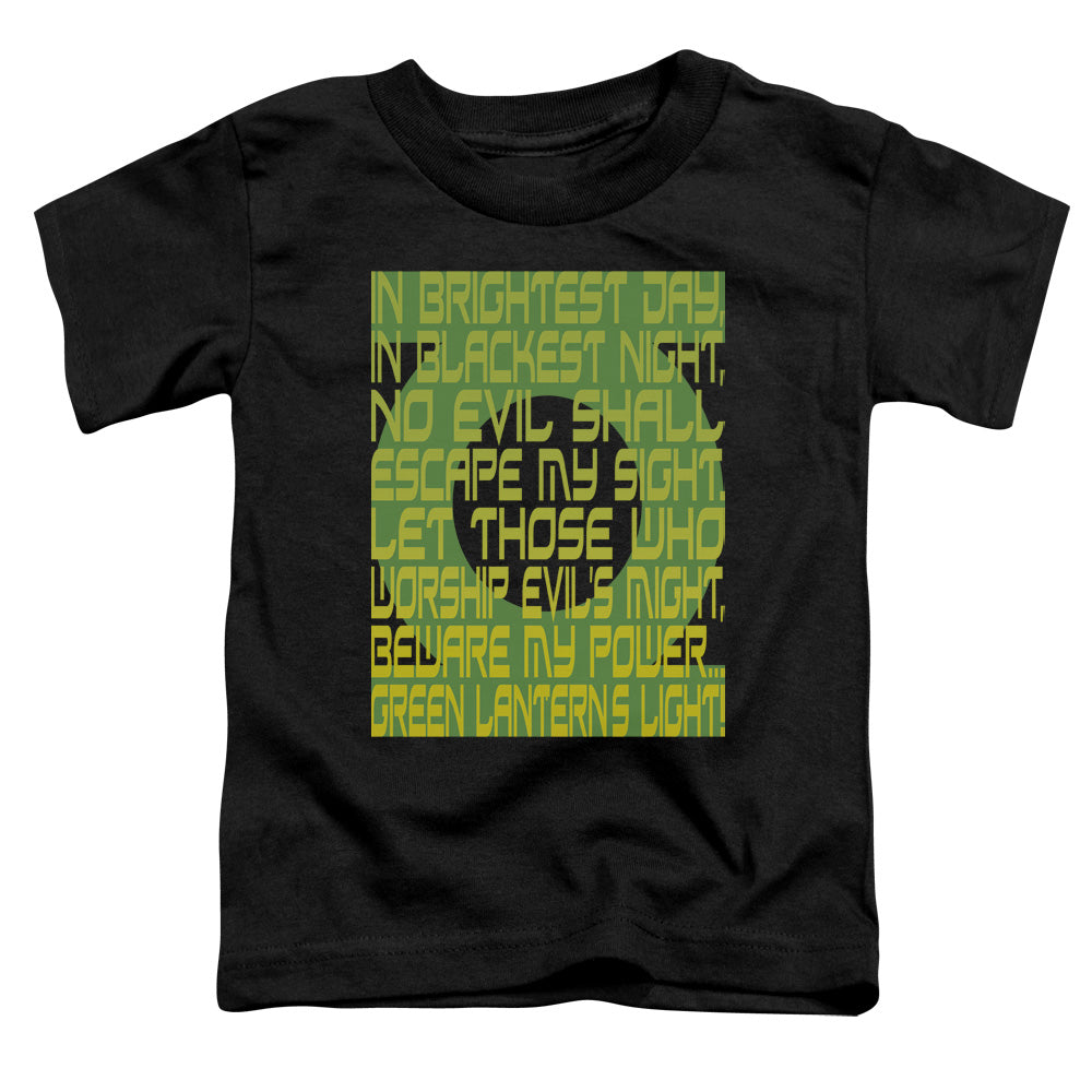 Green Lantern - Green Lantern Oath - Short Sleeve Toddler Tee - Black T-shirt