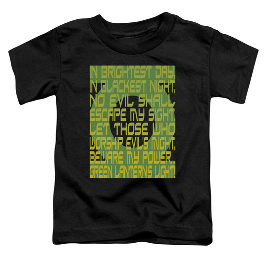 Green Lantern - Green Lantern Oath - Short Sleeve Toddler Tee - Black T-shirt