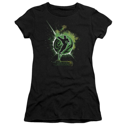 Green Lantern - Shadow Lantern - Short Sleeve Junior Sheer - Black T-shirt