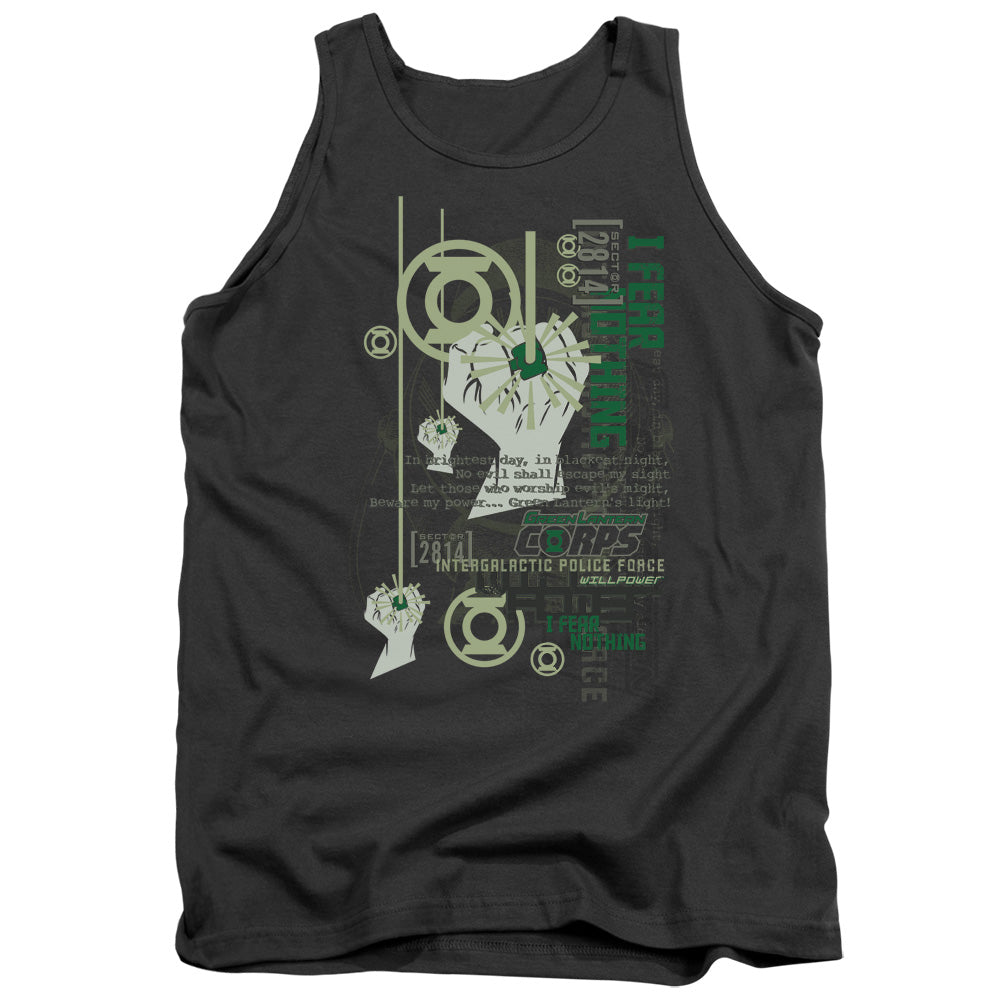 Green Lantern - Core Strength - Adult Tank - Charcoal