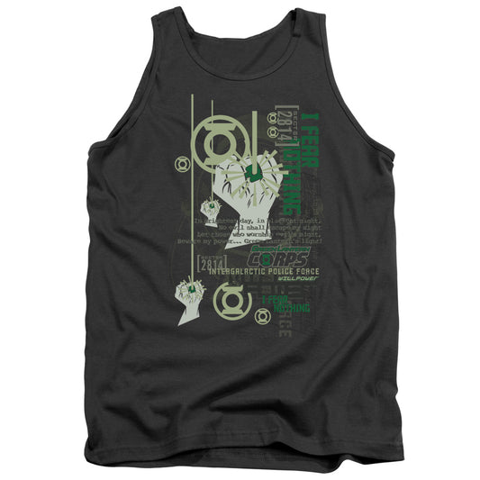 Green Lantern - Core Strength - Adult Tank - Charcoal