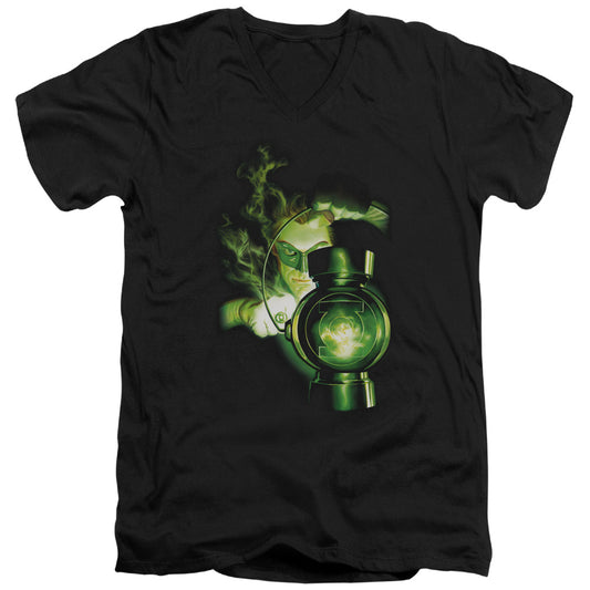 Green Lantern - Lantern Light - Short Sleeve Adult V-neck - Black T-shirt