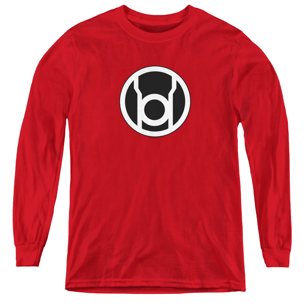 Green Lantern - Red Lantern Logo - Youth Long Sleeve Tee - Red
