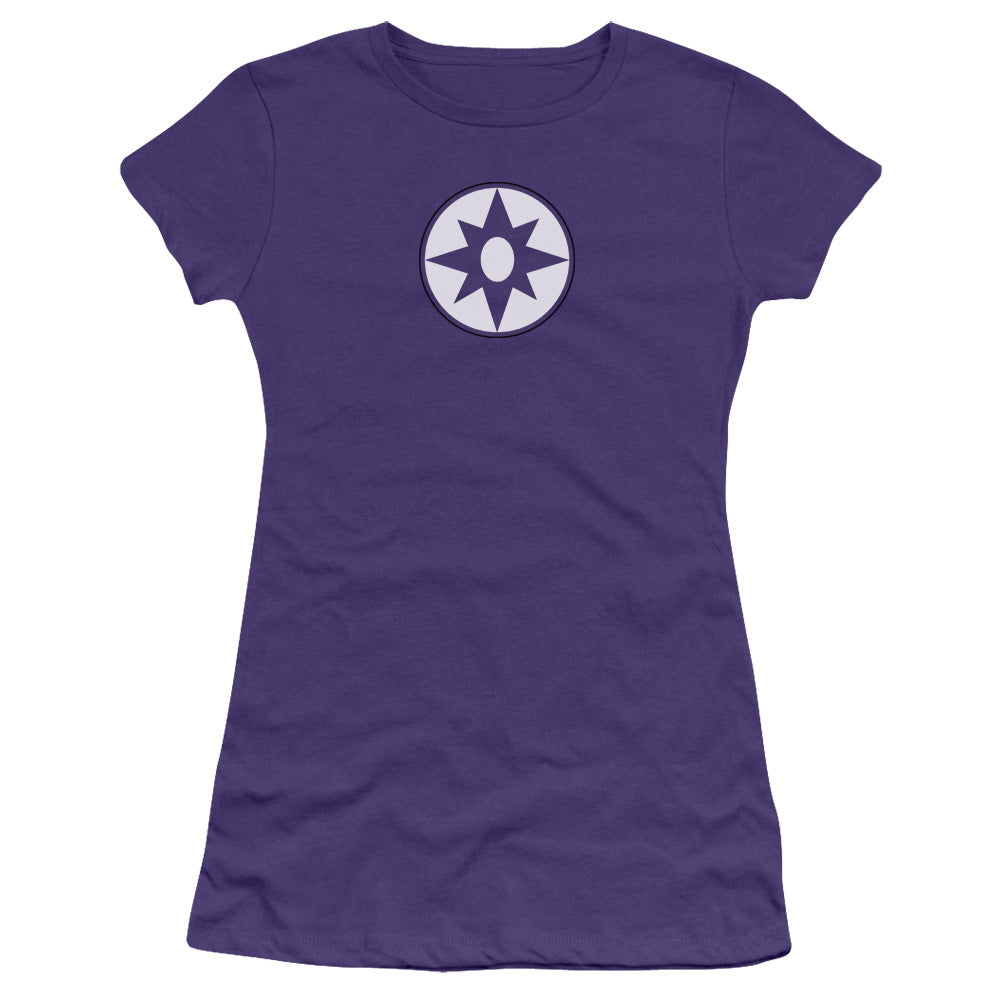 Green Lantern - Star Sapphire Logo - Short Sleeve Junior Sheer - Purple T-shirt