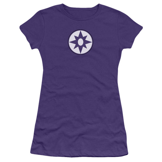 Green Lantern - Star Sapphire Logo - Short Sleeve Junior Sheer - Purple T-shirt