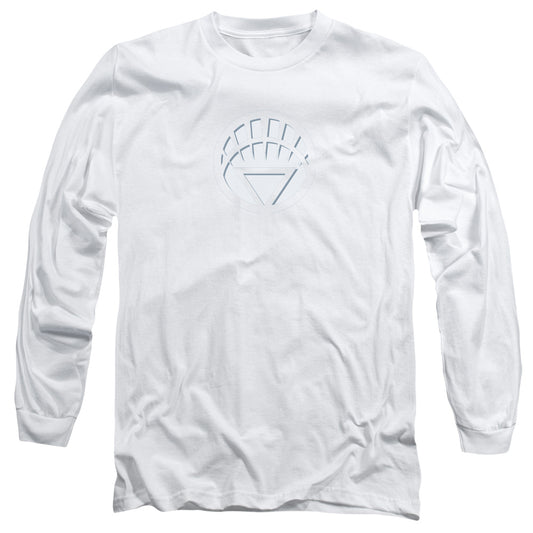 Green Lantern - White Lantern Logo - Long Sleeve Adult 18/1 - White T-shirt