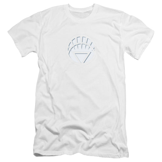 Green Lantern - White Lantern Logo-premuim Canvas Adult Slim Fit 30/1 - White