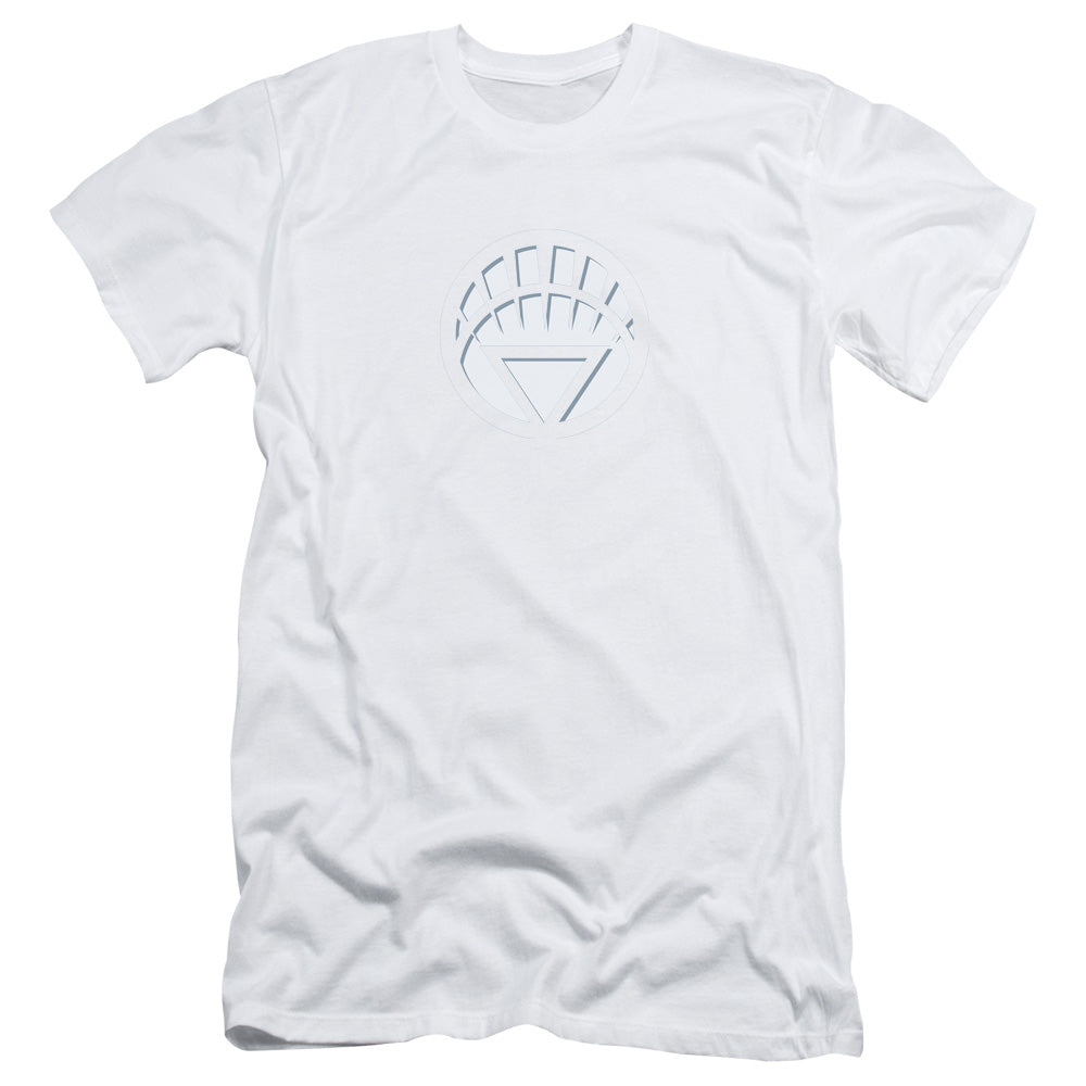 Green Lantern - White Lantern Logo - Short Sleeve Adult 30/1 - White T-shirt