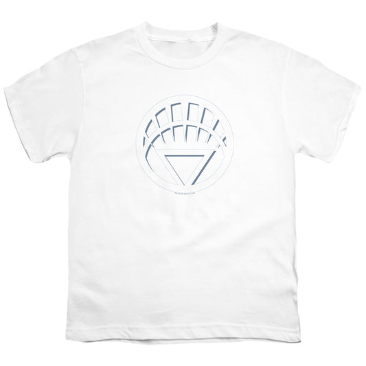 Green Lantern - White Lantern Logo - Short Sleeve Youth 18/1 - White T-shirt