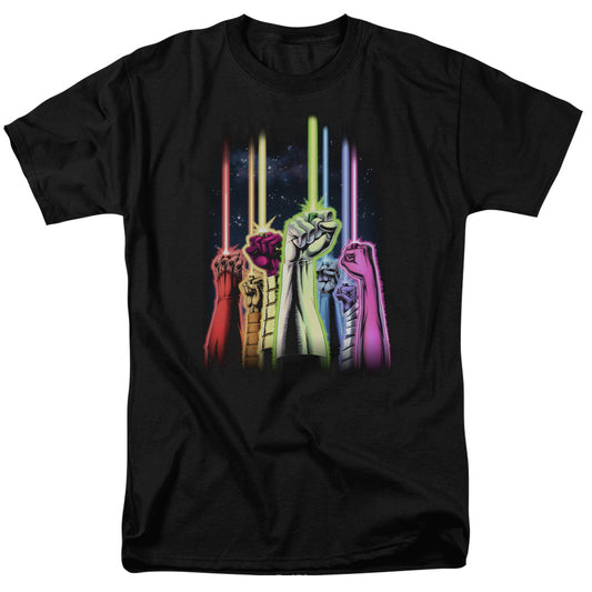Green Lantern - Rainbow Corps - Short Sleeve Adult 18/1 - Black T-shirt