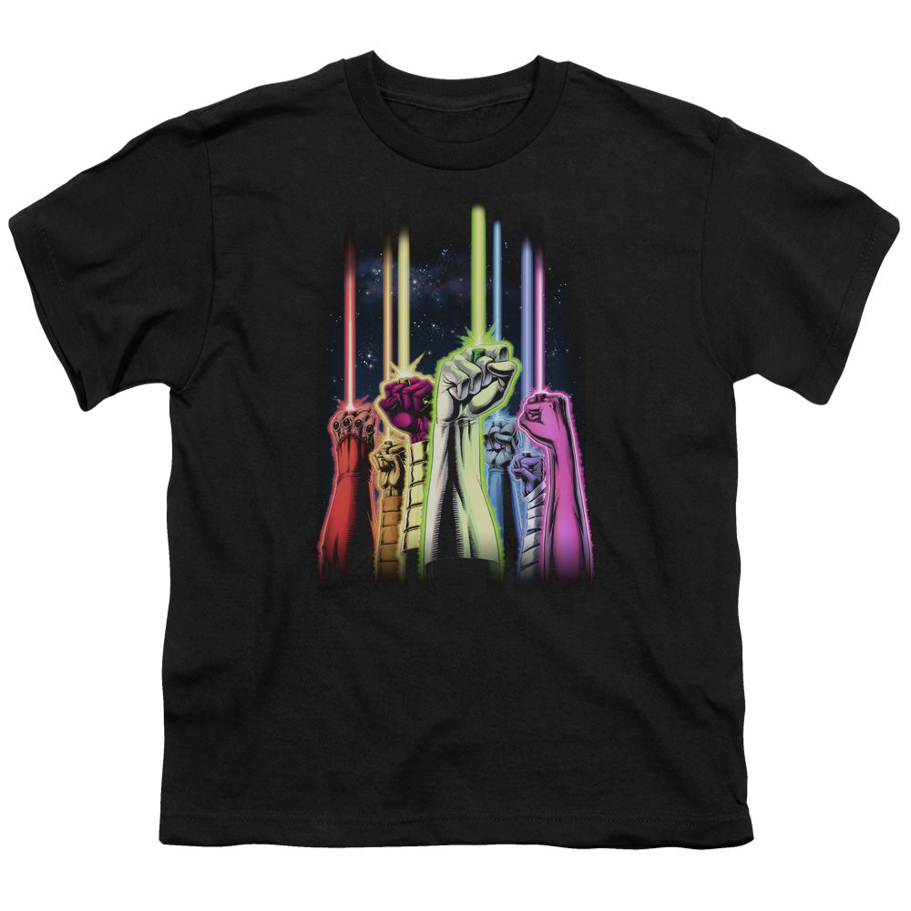 Green Lantern - Rainbow Corps - Short Sleeve Youth 18/1 - Black T-shirt