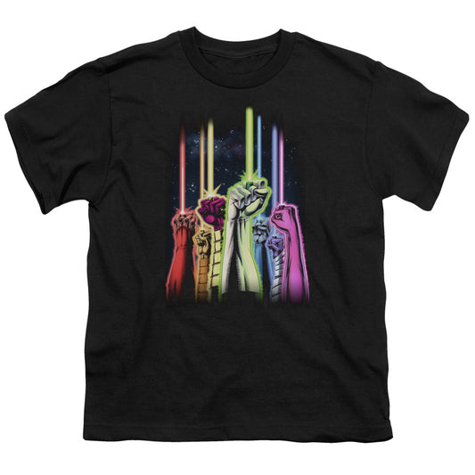 Green Lantern - Rainbow Corps - Short Sleeve Youth 18/1 - Black T-shirt