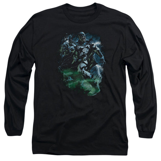 Green Lantern - Black Lantern Batman - Long Sleeve Adult 18/1 - Black T-shirt