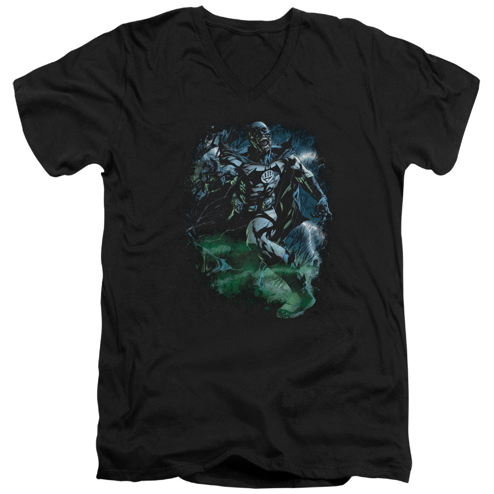 Green Lantern - Black Lantern Batman - Short Sleeve Adult V-neck - Black T-shirt