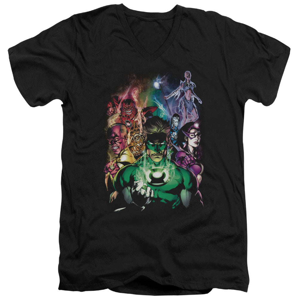 Green Lantern - The New Guardians - Short Sleeve Adult V-neck - Black T-shirt